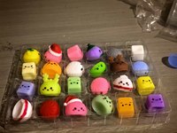 Calendrier de l'Avent Boîte Mystère Jouet Squishy Anti-stress Miniature en Silicone en Forme de Boulettes de Noël Assortiment Cadeau de Noël pour Enfants