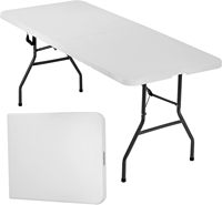 1,8m Weißer Kunststoff Outdoor Klappbarer Tragbarer Catering Picknick Rechteckiger Kaffee-Bankett-Tisch