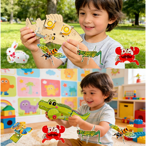 Juego Educativo <span class=keywords><strong>de</strong></span> Tarjetas con Sellos <span class=keywords><strong>de</strong></span> Huellas <span class=keywords><strong>de</strong></span> Animales para Niños, Ecológico y No Tóxico, <span class=keywords><strong>de</strong></span> Madera, Marca Hanwenge, para Aula y Ciencias - Product Image 5