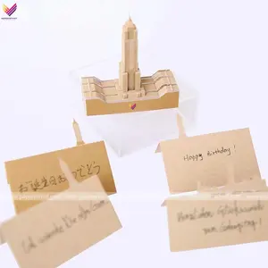 3D kağıt notları yaratıcı notlar yapışkan notlar özelleştirilmiş mimari şekli yaratıcı hediye pazarlama amaçlı