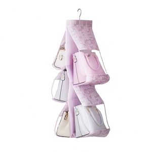 6 Layers Folding Sundry Pocket Handbag Hanging Dust <b>Bag</b> Storage Organizer Closet - Product Image 2