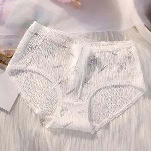 Toptan rahat orta bel iç çamaşırı nefes külot yumuşak sevimlilik külot kadın kız knickers fırfırlı iç çamaşırı