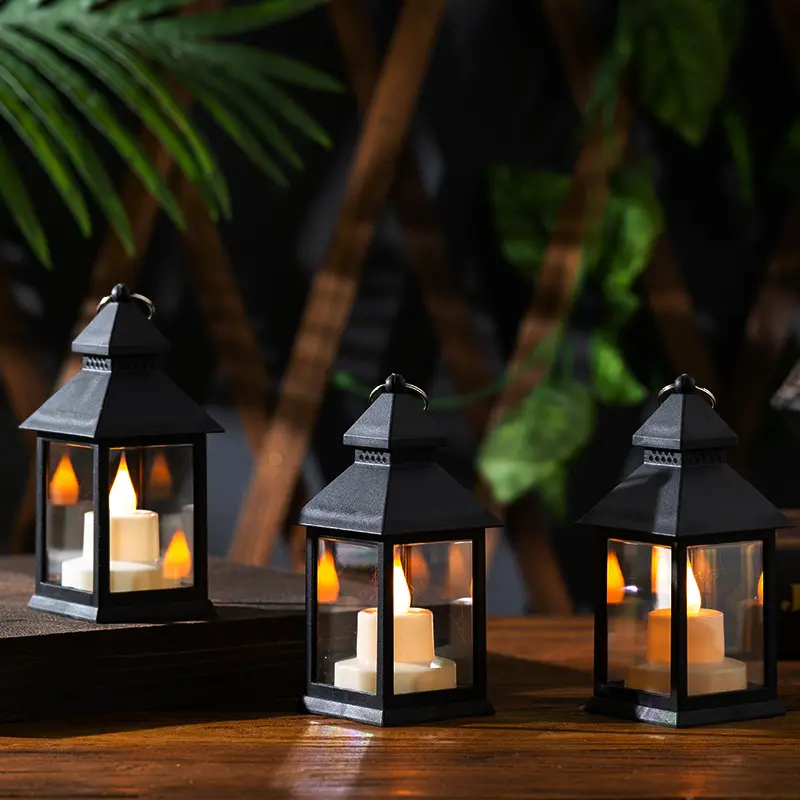 Halloween vintage black small house shape lantern