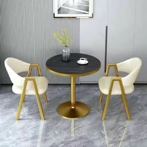 New Models Dinning Room <b>Table</b> <b>and</b> <b>Chair</b> Set Luxury Modern Round Meeting <b>Table</b> with 2 <b>Chairs</b> for Sale - Product Image 2