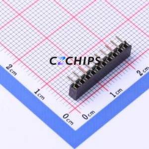 PM200-1-10-W-4.3 Pin Socket Bent Lead Through Hole,P=2mm Connector 1x10P 2mm Square Hole Right Angle Insert - Product Image 2