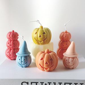 Vela Decorativa de Calabaza de Halloween, Vela Aromática de Cera de Soja, Decoración Creativa para el Hogar, Recuerdo de Fiesta, Set de Regalo - Product Image 1
