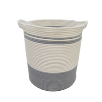 Panier de rangement tissé en corde de coton de style Grand panier Landry Grand organisateur de jouets Catalpa Yao Nouveau panier tissé pliable 16X24