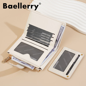 Baellerry Women's Short <b>Wallet</b> Off White Multifunctional Zippered Card <b>Holder</b> Everyday Use - Product Image 2