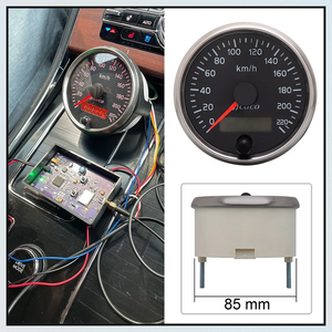 Compteur de <span class=keywords><strong>vitesse</strong></span> 12v/24v 220 km/h avec capteur <span class=keywords><strong>GPS</strong></span> pour voiture, camion, SUV 9-32V avec rétroéclairage rouge 85 mm - Product Image 5