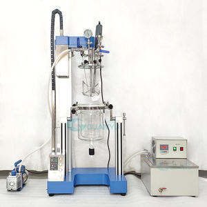 Reactor de laboratorio de acero inoxidable de vidrio de 5 litros, crema cosmética, loción emulsionante homogeneizadora Visual, mezclador emulsionante al vacío - Product Image 4