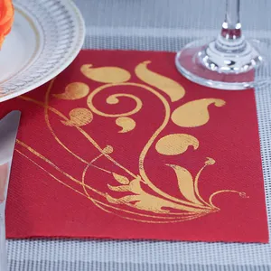 Hot Stamping Printing Color Decorative Cocktail Paper Napkin Christmas Paper Dinner Napkins