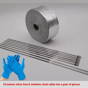 Fascia Termica Universale per Scarico Auto e Moto 2026, Nera in Fibra di Vetro, Materiale Basaltico Dorato, Lunghezza 10m - Product Image 4