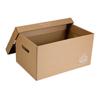 EW-cajas de cartón corrugado con diseño de agujeros, cajas de almacenamiento con asas para documentos, venta al por mayor