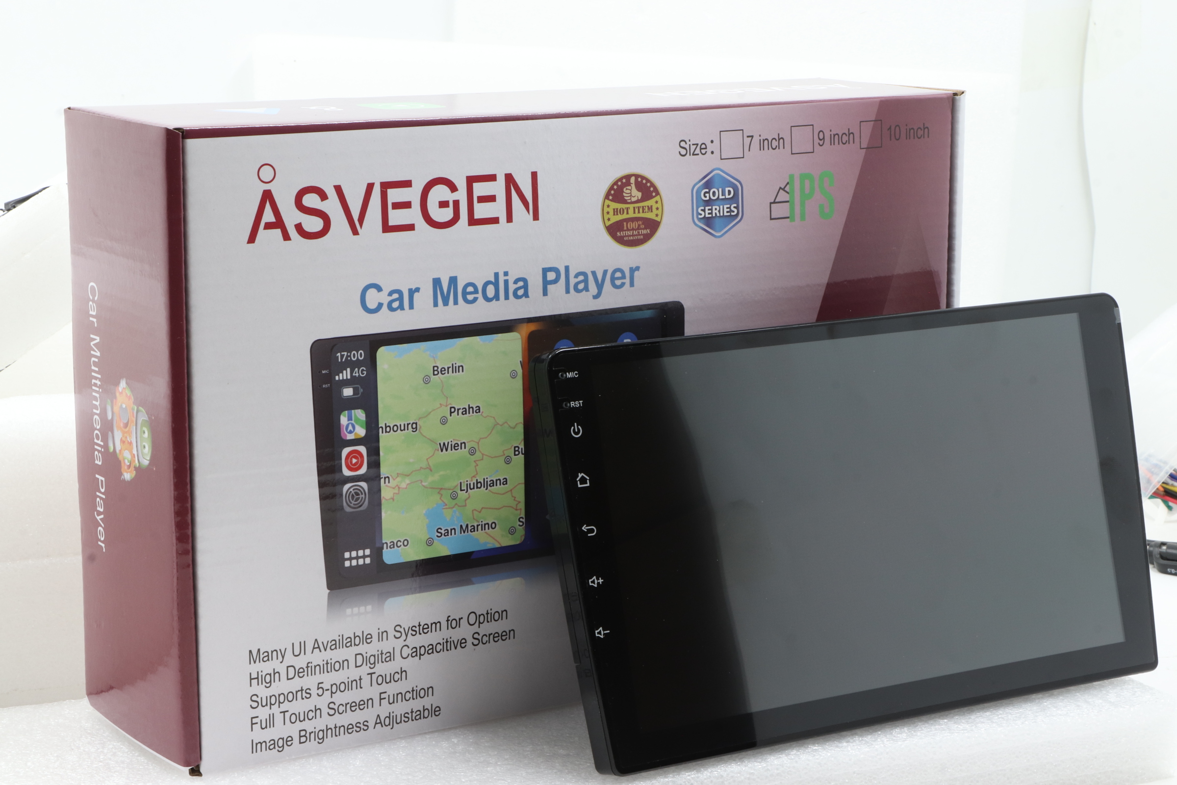 Universal 9/10'' Car Video Player, Android Auto & Carplay, 1080P