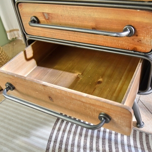 Custom Home Furniture Industrial Design <b>Living</b> <b>Room</b> Antique Book Storage Metal Iron <b>Wood</b> <b>Cabinet</b> with 3 Drawers and Glass Door - Product Image 5
