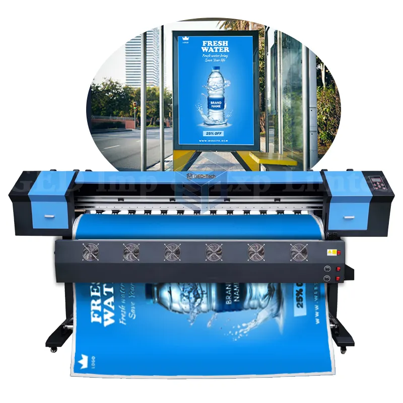 GED 6ft Single Dual XP600 telone macchina stampa pubblicitaria 1.8m Plotter stampante di grande formato