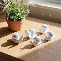 Attrape-soleil Boule Disco Escargot, Réflecteur de Lumière pour Fenêtre Intérieure, Ornements Créatifs de Bureau, Décoration d'Intérieur