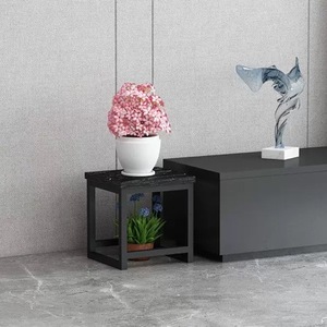 Black Iron Plant Stand 2 Tier <b>Modern</b> Minimalist Indoor Floor Standing For Living Room Decorative Flower Pot Holder - Product Image 2