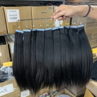 Extensions de cheveux humains, vente en gros, style bohème, Yaki clair, bande ins, cuticule vierge alignée, Yaki droit, Extension de cheveux
