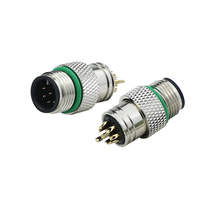 Connecteur circulaire mâle LSHITECH M12 A-Code 8 broches, étanche IP67 pour systèmes robotiques et AGV