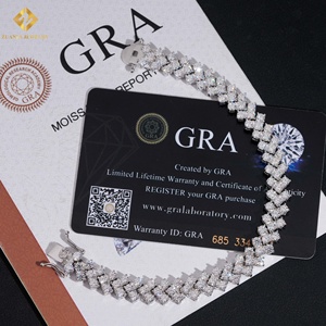 Pulseras de Moda Hip Hop: Brazalete de Tenis Iced Out con Moissanita de 3 Filas y 3mm, Joyería para Raperos, Pulsera de Moissanita - Product Image 3