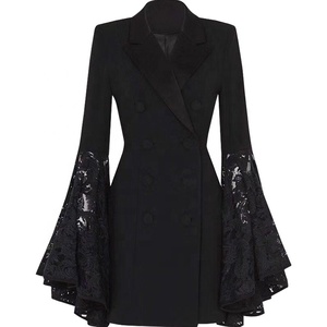 <span class=keywords><strong>Abito</strong></span> da ufficio <span class=keywords><strong>nero</strong></span> Casual da donna in <span class=keywords><strong>pizzo</strong></span> a maniche lunghe vestito Sexy avvolti <span class=keywords><strong>Mini</strong></span> <span class=keywords><strong>abito</strong></span> alla moda - Product Image 6