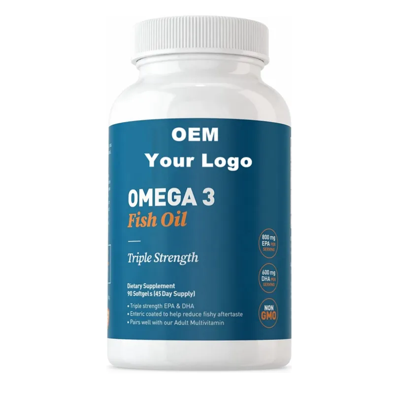 Cápsulas de óleo de peixe 500mg 100mg de marca própria OEM Softgel Omega 3