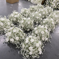 GJ-FC903 Centre de table de mariage, grande boule de fleurs rouges de 50 cm, boule de fleurs artificielles en rose pour la décoration d'événements de mariage