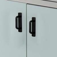 Poignée et bouton en plastique noir mat polyvalents, autocollants sans perçage pour portes coulissantes de placards et armoires