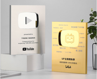 Plaque en aluminium 2025 TikTok avec impression UV pour certificats d'entreprise, médaille, bouton de lecture YouTube, plaque de récompense, médaille