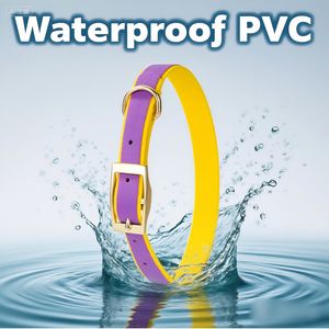 Collares y Correas Impermeables para Mascotas de Dos Tonos, Collar de Lujo para Perro Resistente al Agua, Collar Ajustable de PVC para Paseos en la Playa - Product Image 2