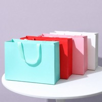 Sac fourre-tout haut de gamme en carton blanc épais, couleur unie, en stock pour la vente en gros, emballage premium pour bijoux et vêtements