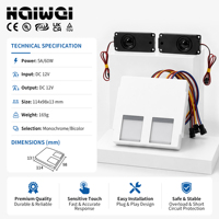 Interrupteur tactile intelligent OEM à double bouton 12V 60W avec gradation infinie et fonction anti-buée pour haut-parleur d'éclairage LED de miroir de salle de bain