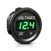 Voltímetro LED Impermeable de 12V 24V CC Verde