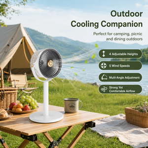 Ventilatore Telescopico Pieghevole Silenzioso, Ricaricabile Oscillante con Telecomando, Doppio Uso da Tavolo e da Terra, Portatile per Esterni e Facile da Riporre - Product Image 5