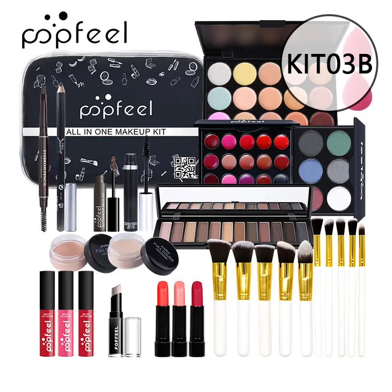 Make up sets cosmetics tool kit eyeshadow lipstick eyebrow pencil lip gloss makeup brush puff professional make up kits