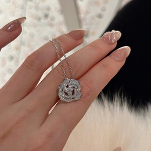 S925 Pure <b>Silver</b> Romantic French Lace Tassel <b>Necklace</b> Fairy Sweet Temperament Banquet Collarbone <b>Chain</b> Fashion Pendant <b>Necklaces</b> - Product Image 1