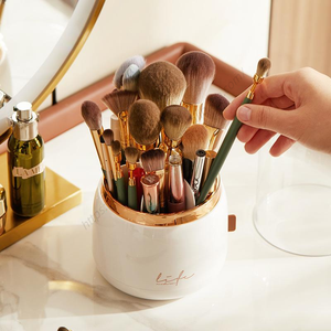 Wholesale Luxury 360 Rotating <b>Makeup</b> Brush Holder Multi Functional Style Plastic Storage Bucket - Product Image 3