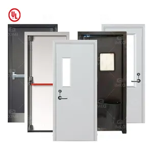 China top project manufacturer custom double steel fire-proof door fire rated steel door with glass insert steel fire door