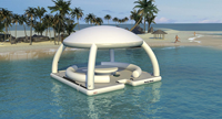 Plateforme flottante gonflable personnalisée pour jeux aquatiques, fête, bana, île, quai, tente, à vendre, modèle 2025
