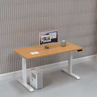 Bureau de travail électrique rétractable moderne, hauteur réglable, 2 moteurs, certifié BIFMA, design modulaire extensible, métal