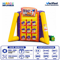 Jeu de lancer Tic Tac gonflable commercial, jeu de lancer de balles en sacs de coton à grille 3x3 pour fêtes, foires et événements (à louer)