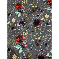 Tissu imprimé en satin de soie extensible en polyester imprimé floral américain en gros