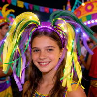 Serre-tête Mardi Gras, Accessoires de Carnaval, Serre-tête Lumineux LED, Chapeau Lumineux Nouveauté, Fournitures de Fête Mardi Gras