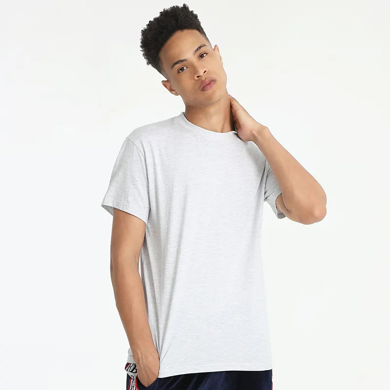 Cheap Summer Promotion Casual Loose Gray T Shirts Blank Solid Short Sleeve T-shirt