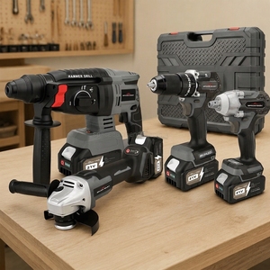 Rotomartillo Inalámbrico 4 en 1, Llave de Impacto, Taladro, Amoladora, Martillo, con Batería de Litio, Juego de Herramientas Eléctricas OEM en Estuche Rígido - Product Image 2