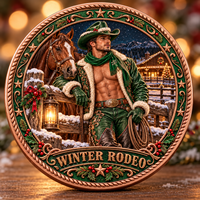 Pièce de monnaie commémorative de Noël pour gentleman, en cuivre pur 999, 1 oz, personnalisée, élégante, avec impression UV en relief 3D, objet de collection et souvenir