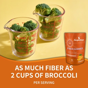 AegleWell Private Label Permen Serat dalam Kemasan Kantong Permen Gummy Rendah Gula Rendah Kalori 60 Permen Serat untuk Dewasa dan Anak-anak - Product Image 4