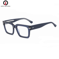 Vente en gros de montures de lunettes optiques personnalisées avec logo, montures en acétate de forme carrée unisexe de haute qualité