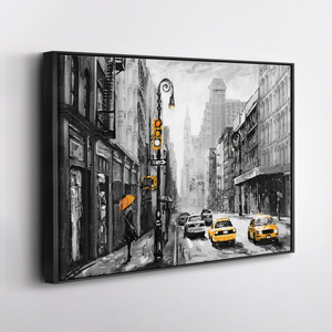 Peinture à l'huile flottante sur toile, vue de rue de <span class=keywords><strong>New</strong></span> <span class=keywords><strong>York</strong></span>, illustration, art mural sur toile de <span class=keywords><strong>New</strong></span> <span class=keywords><strong>York</strong></span>, décoration intérieure, affiche encadrée - Product Image 1
